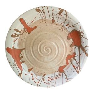 Southwestern Signed 13.5 inch Round Pottery Display Piece